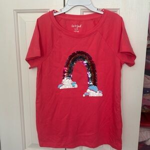 Pink rainbow sequin shirt